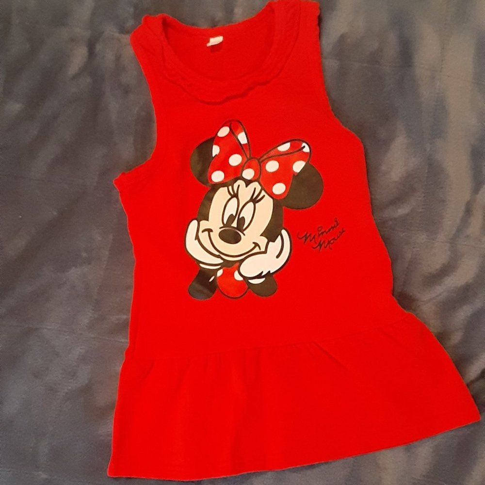 3-4T Toddler Girls Red Minnie Mouse Dress Sz 120